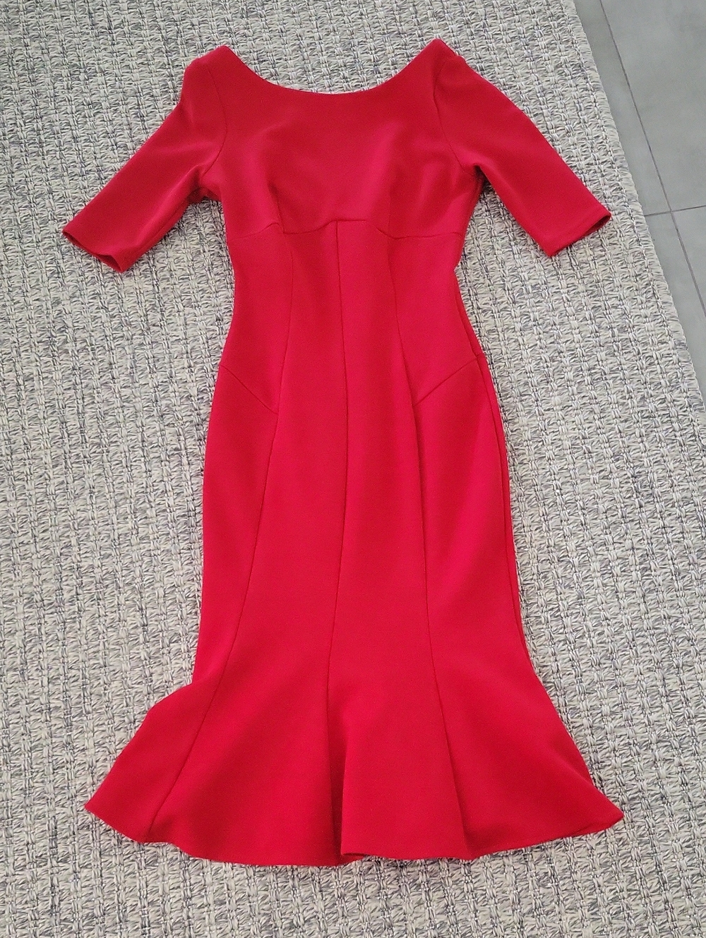 ASOS Petite Red Fitted Mermaid Midi Dress 0